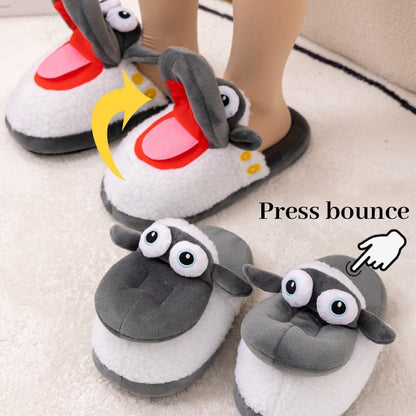 Women Funny Slippers Mouth Open Cute Slipper,Soft Winter Warm House Slipper for Women Men Kids